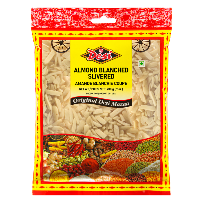 ALMOND BLANCHED SLIVERED [DESI],  200g
