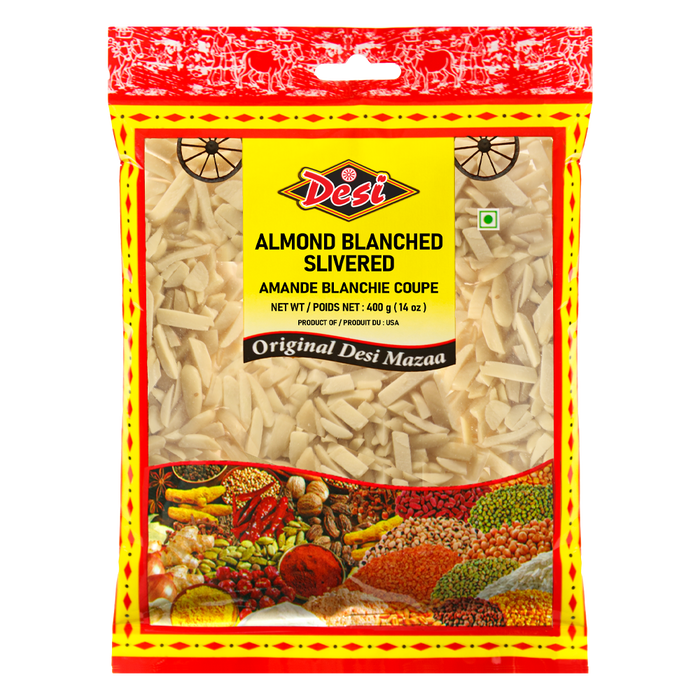ALMOND BLANCHED SLIVERED [DESI],  400g