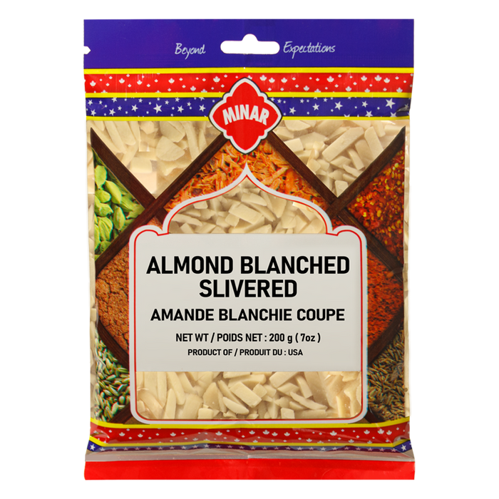 ALMOND BLANCHED SLIVERED [MINAR],  200g