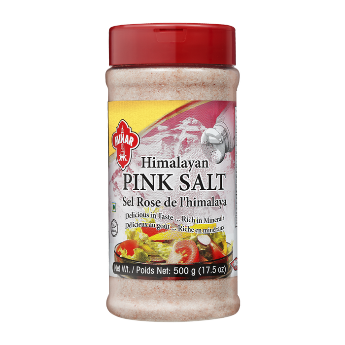 SALT PINK HIMALAYAN, FINE GRAIN [MINAR] IN PET JAR,  500g